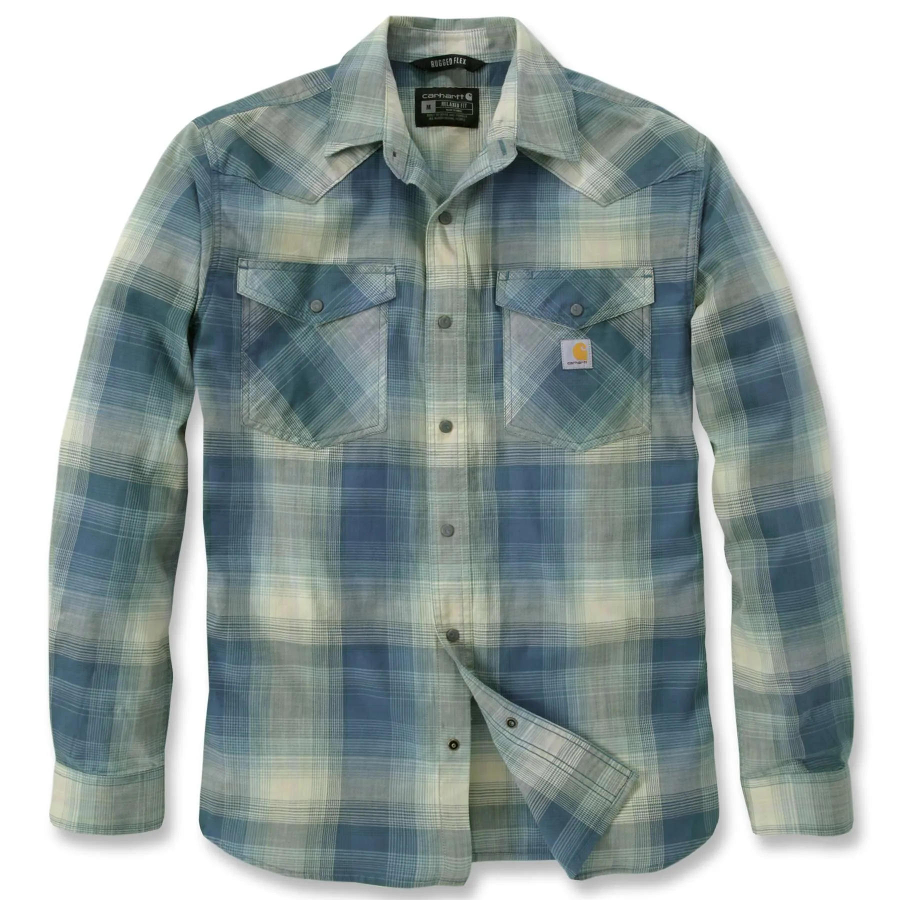 Carhartt Montana Rugged Flex Relaxed Fit Lightweight Long-Sleeve Snap-Front Plaid Shirt