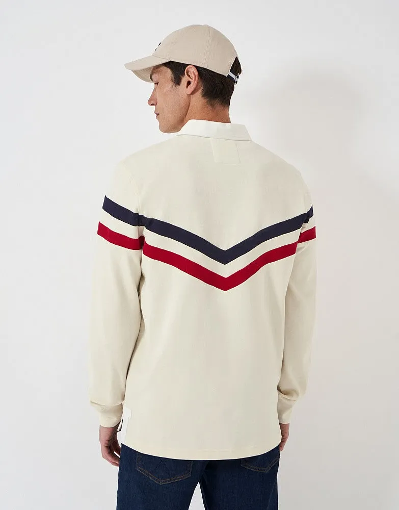 Crew Clothing Double V Stripe Rugby Shirt