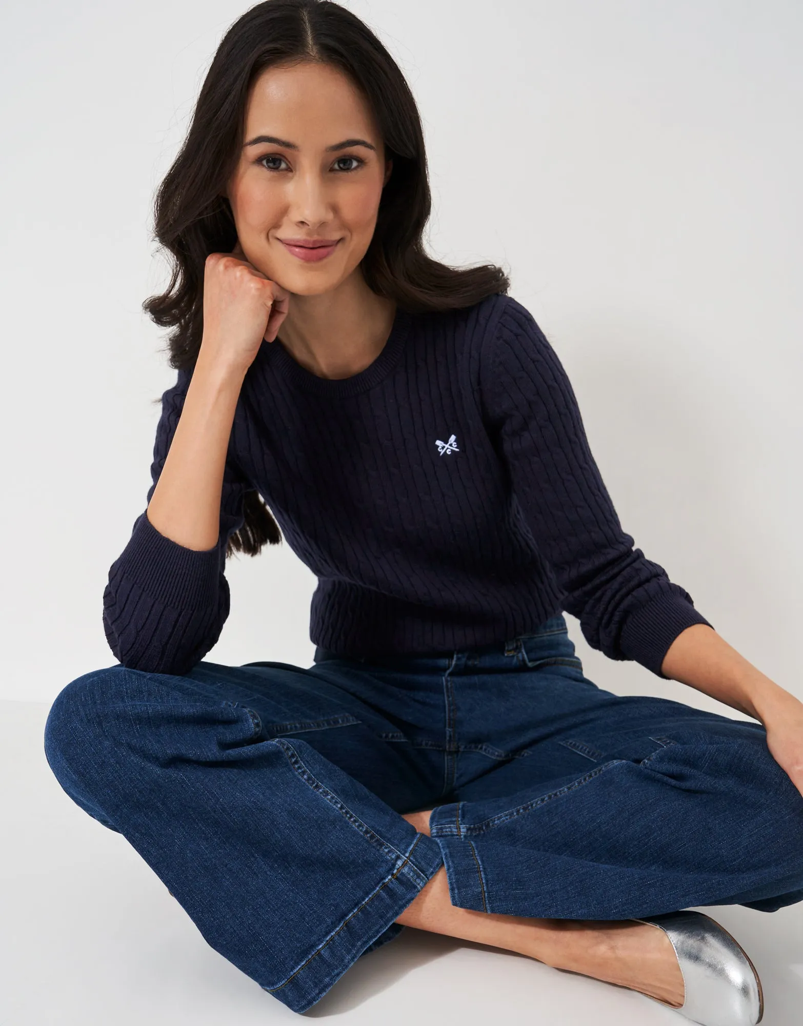 Crew Clothing Heritage Cable Crew Neck Jumper