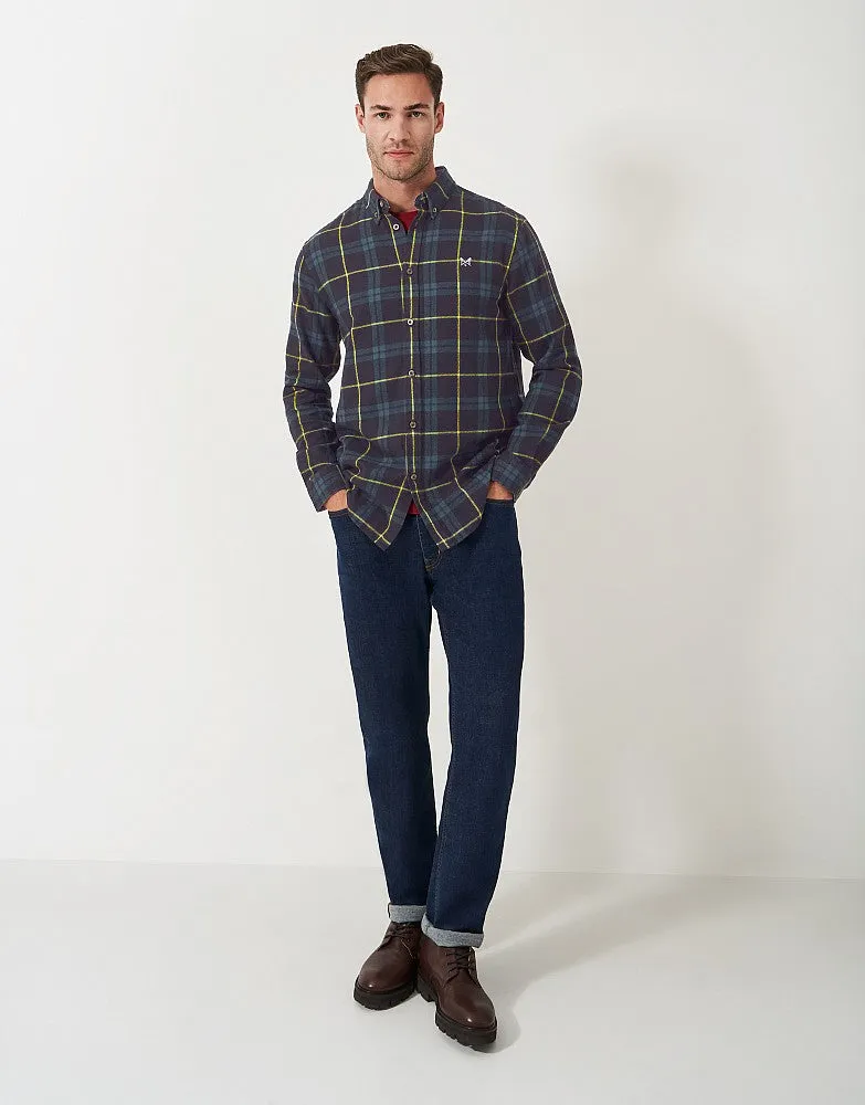 Crew Clothing Long Sleeve Cotton Flannel House Check Shirt