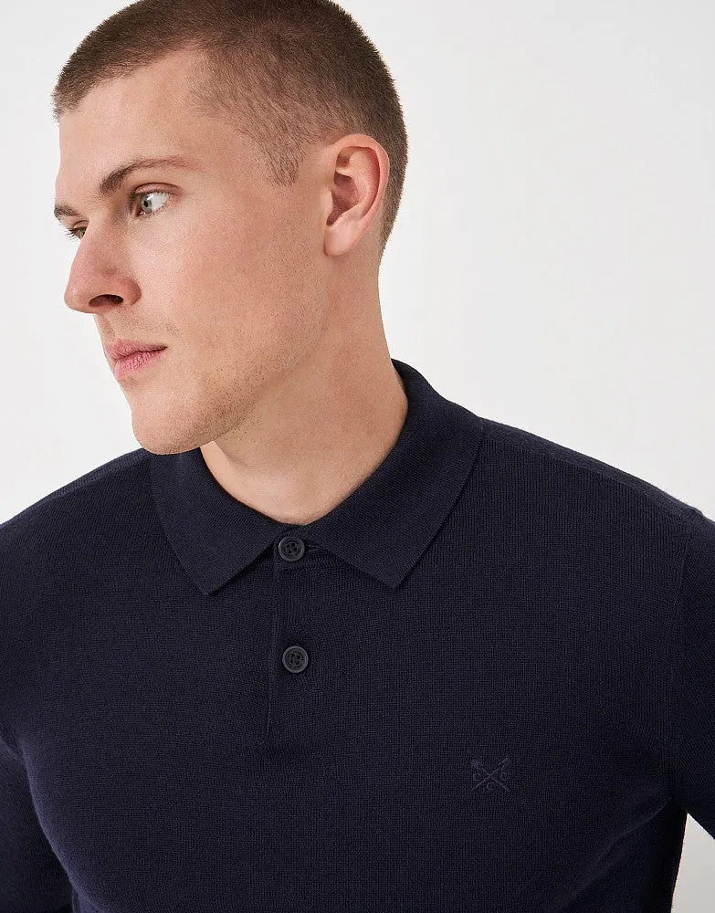 Crew Clothing Merino Long Sleeve Polo Shirt