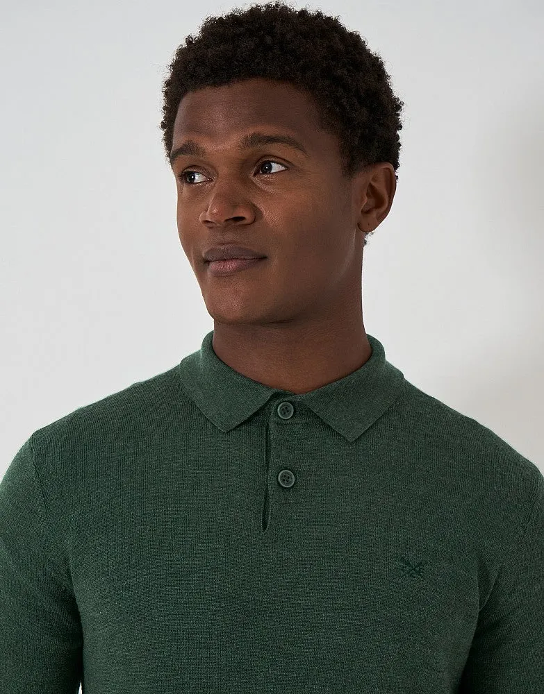 Crew Clothing Merino Long Sleeve Polo Shirt