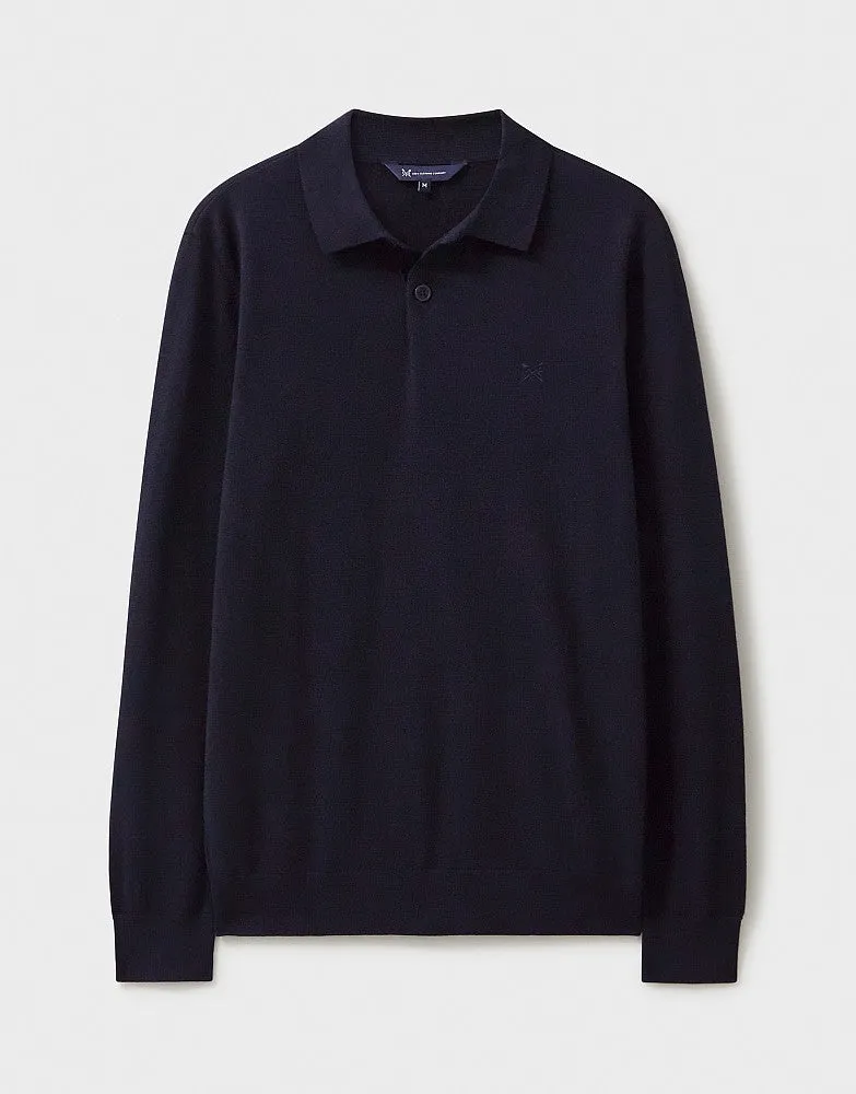 Crew Clothing Merino Long Sleeve Polo Shirt