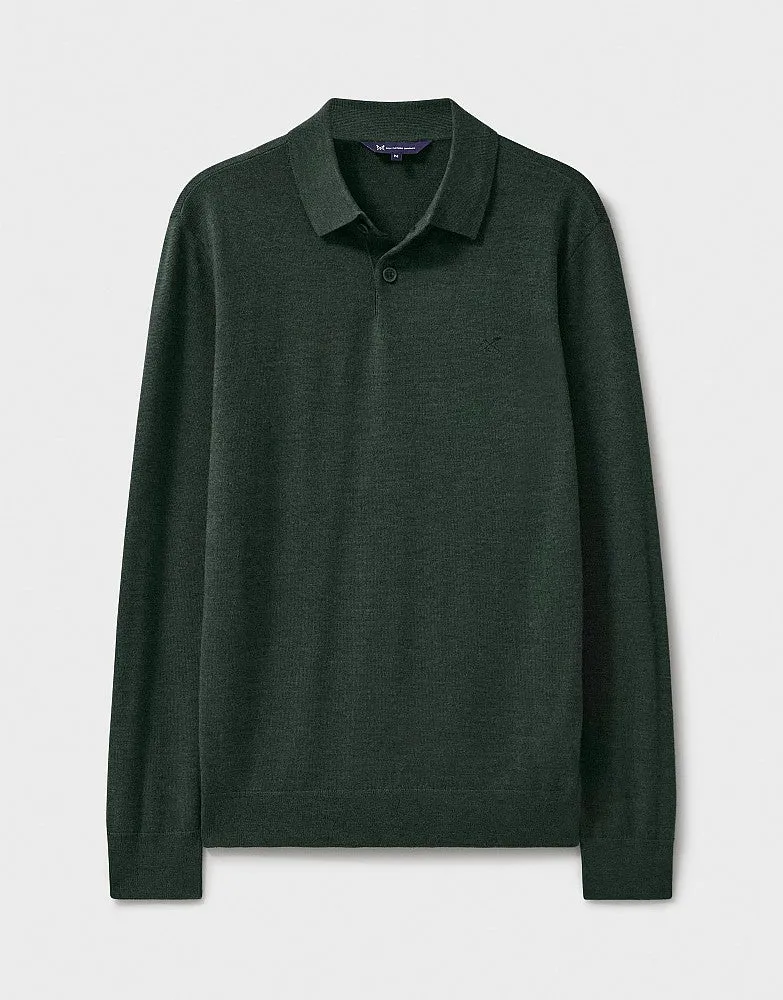 Crew Clothing Merino Long Sleeve Polo Shirt