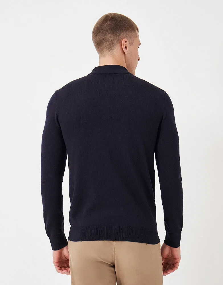 Crew Clothing Merino Long Sleeve Polo Shirt