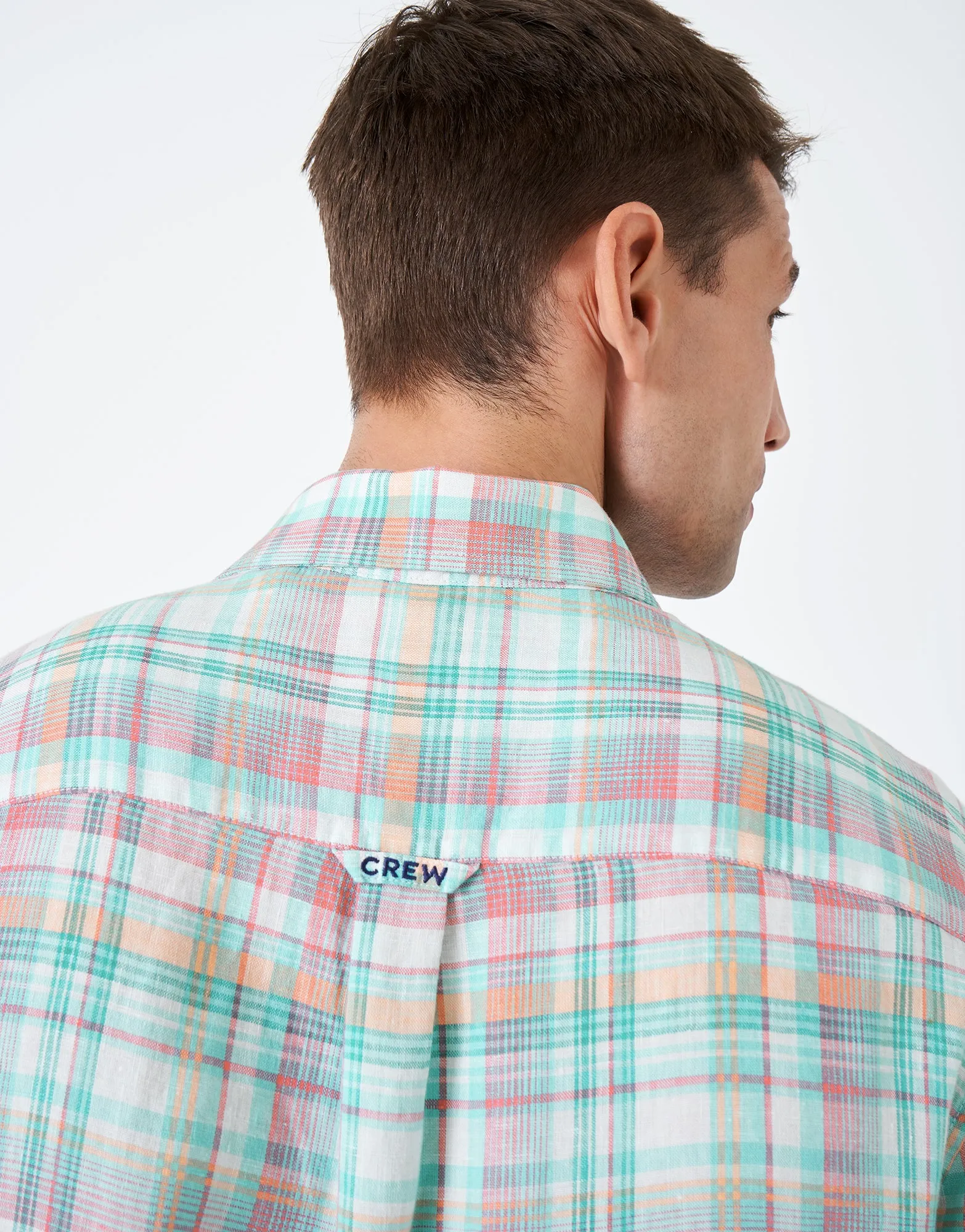 Crew Clothing Multi Check Linen Shirt