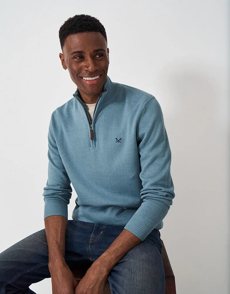 Crew Clothing Organic Cotton Half Zip Knit Jumper