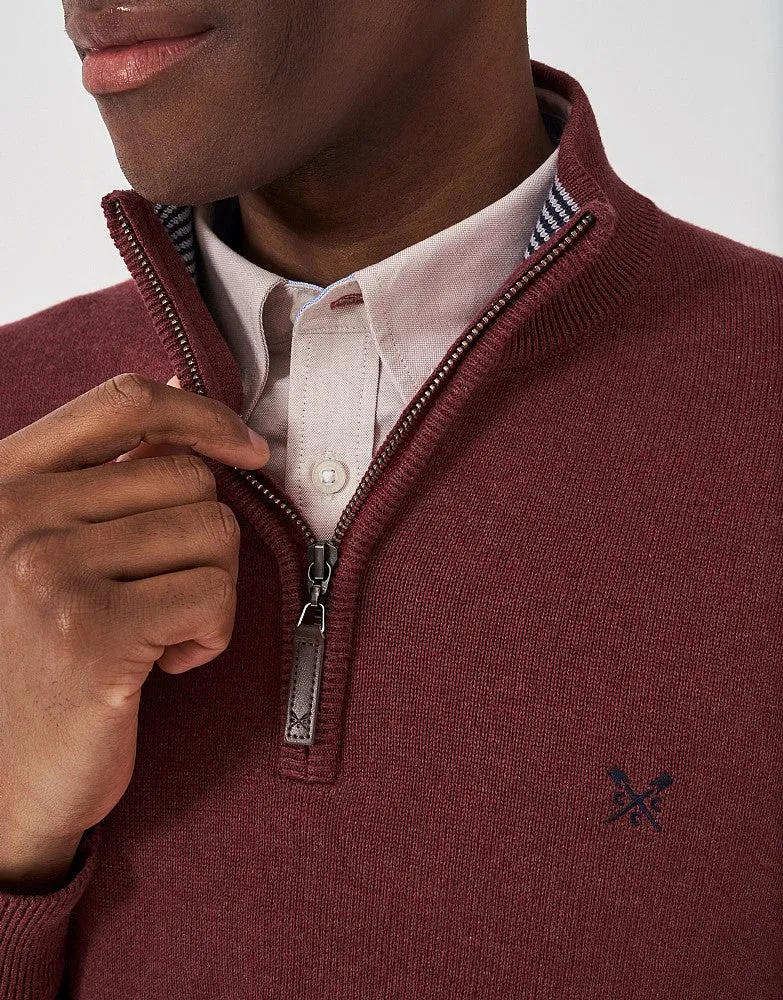 Crew Clothing Organic Cotton Half Zip Knit Jumper