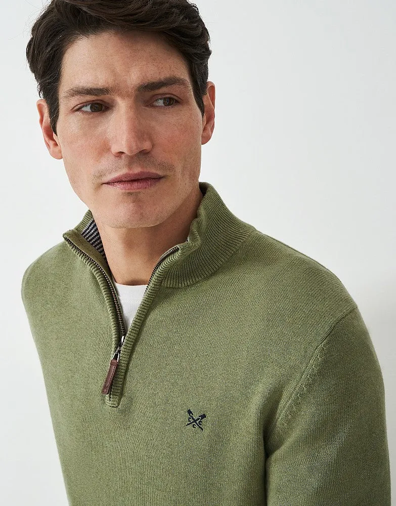 Crew Clothing Organic Cotton Half Zip Knit Jumper
