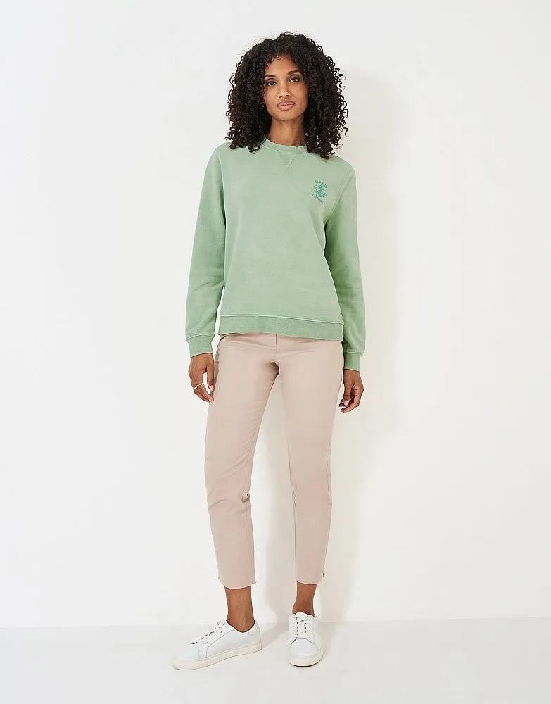 Crew Clothing Pigment Dyed Cotton Crew Neck Sweatshirt