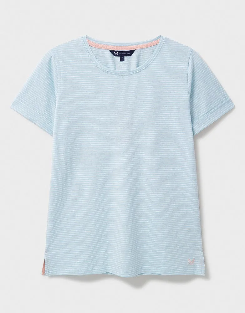 Crew Clothing Stripe Crew Neck Slub T-Shirt