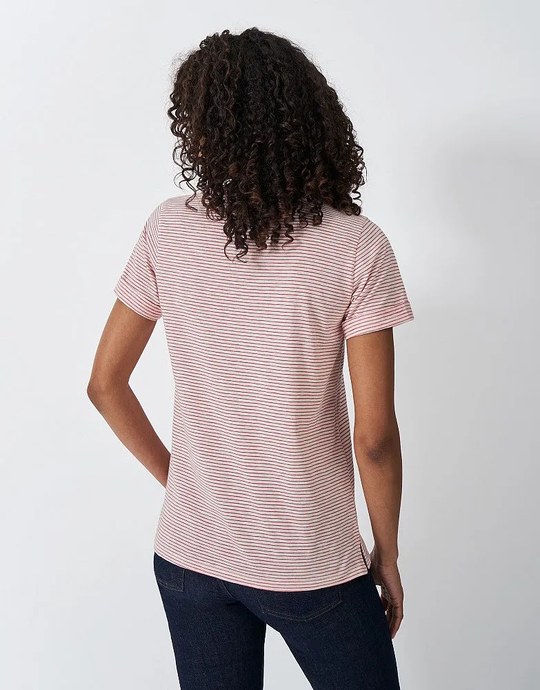 Crew Clothing Stripe Crew Neck Slub T-Shirt