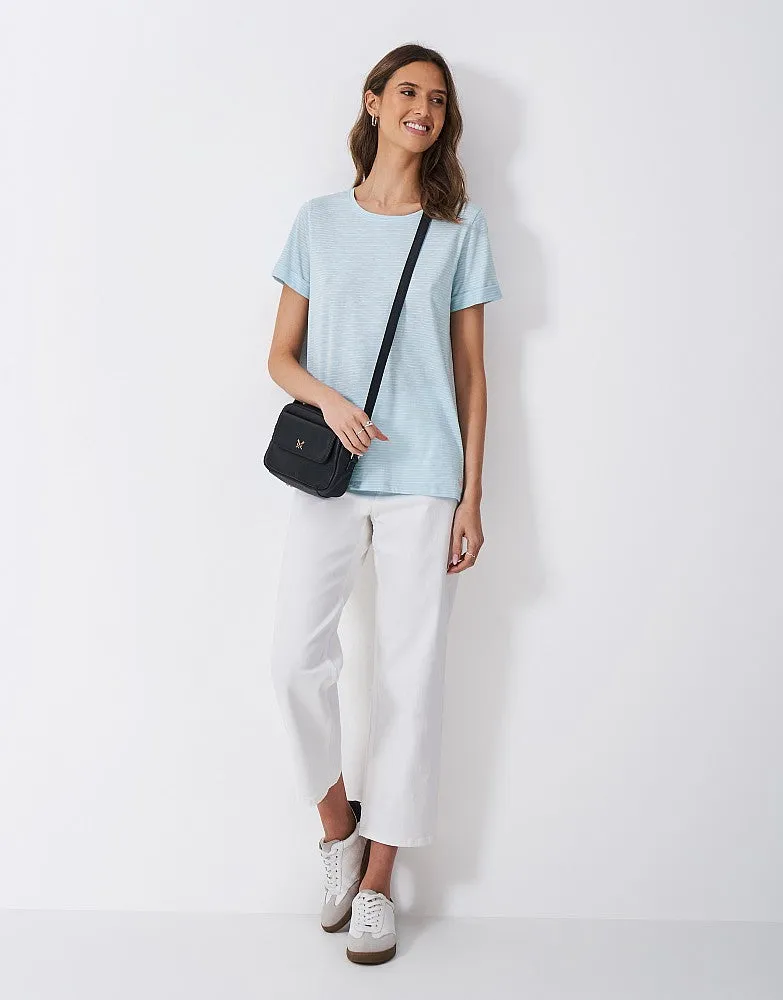 Crew Clothing Stripe Crew Neck Slub T-Shirt