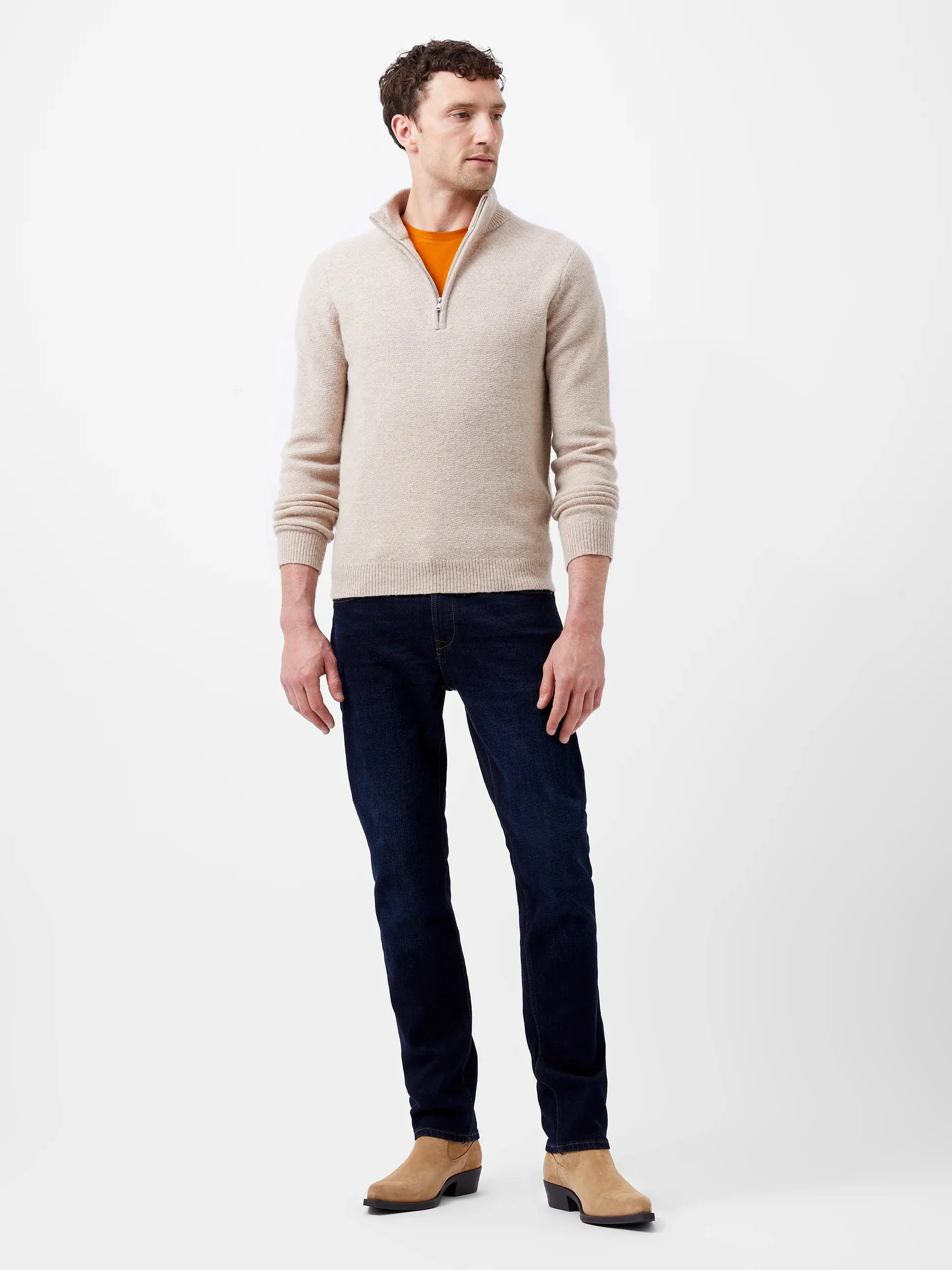 French Connection Textured Half Zip Jumper