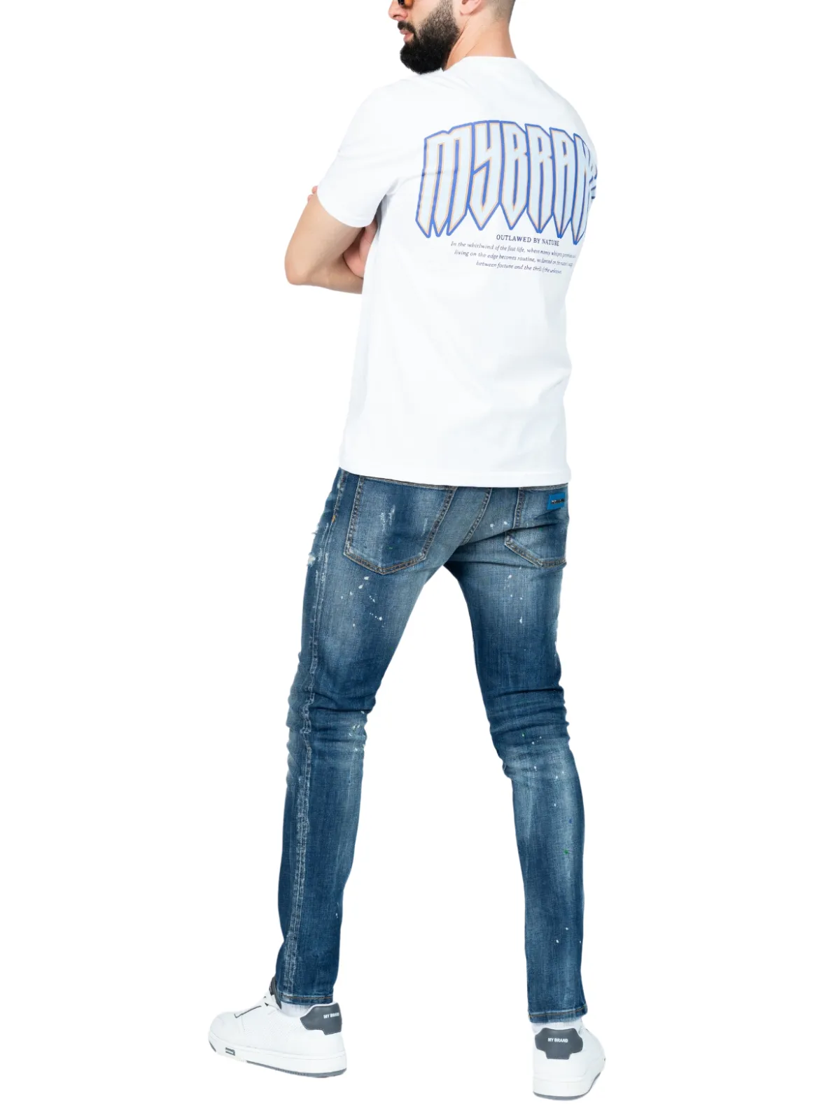 Full Back MB print Blue | WHITE