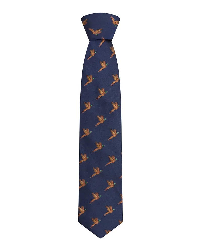Hoggs Silk Woven Tie Pheasants Boxed