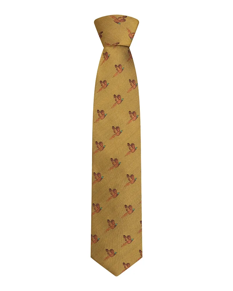Hoggs Silk Woven Tie Pheasants Boxed