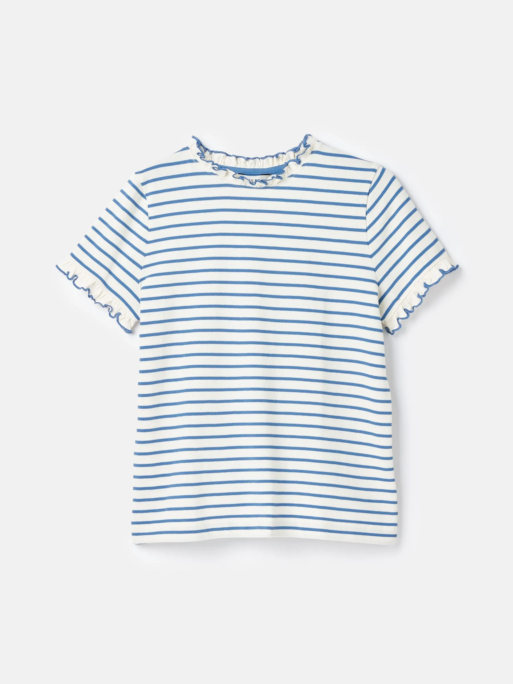 Joules Daisy Short Sleeve Frilled Neck Top