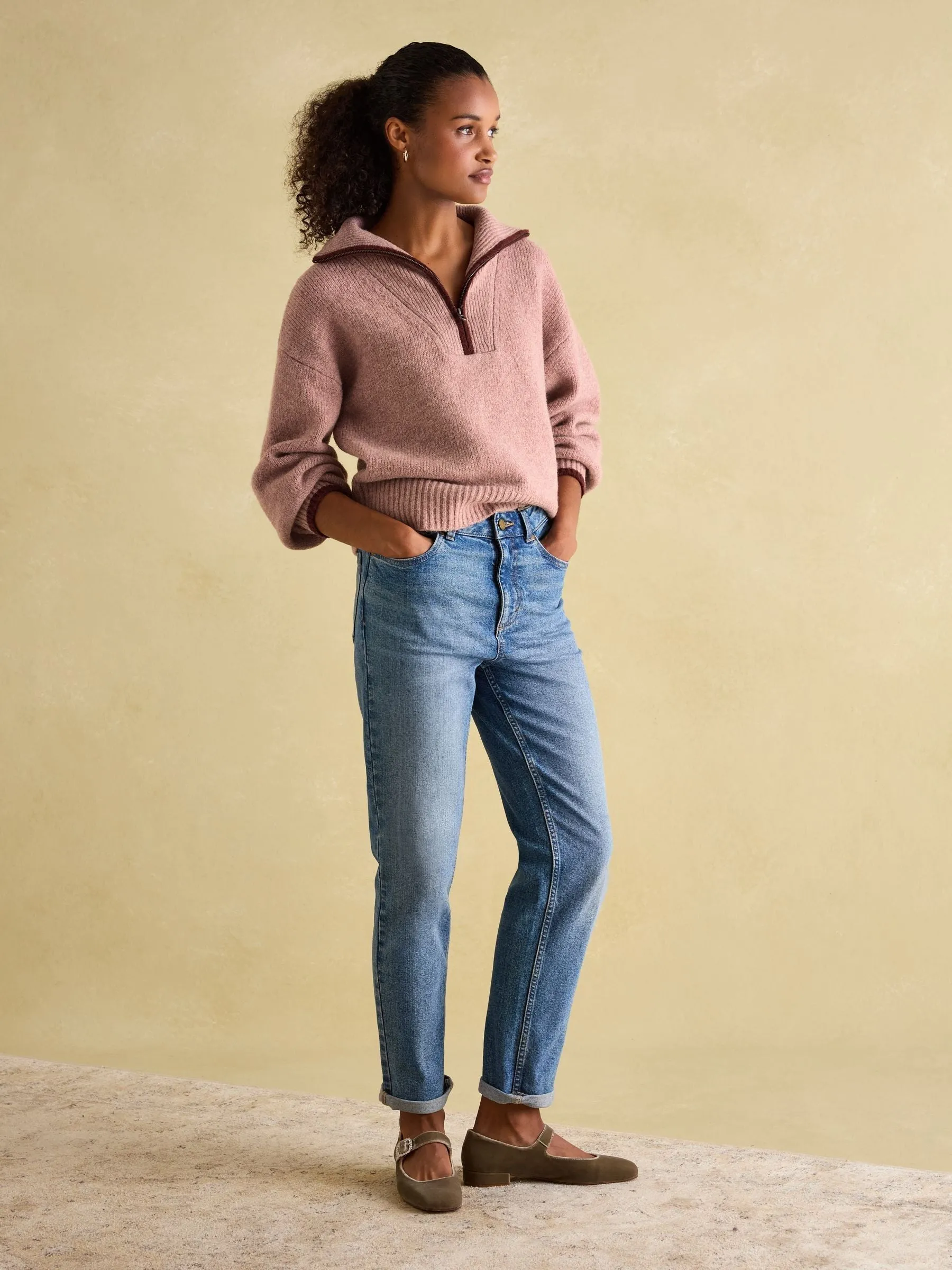 Joules Elmore Knitted Quarter Zip Jumper