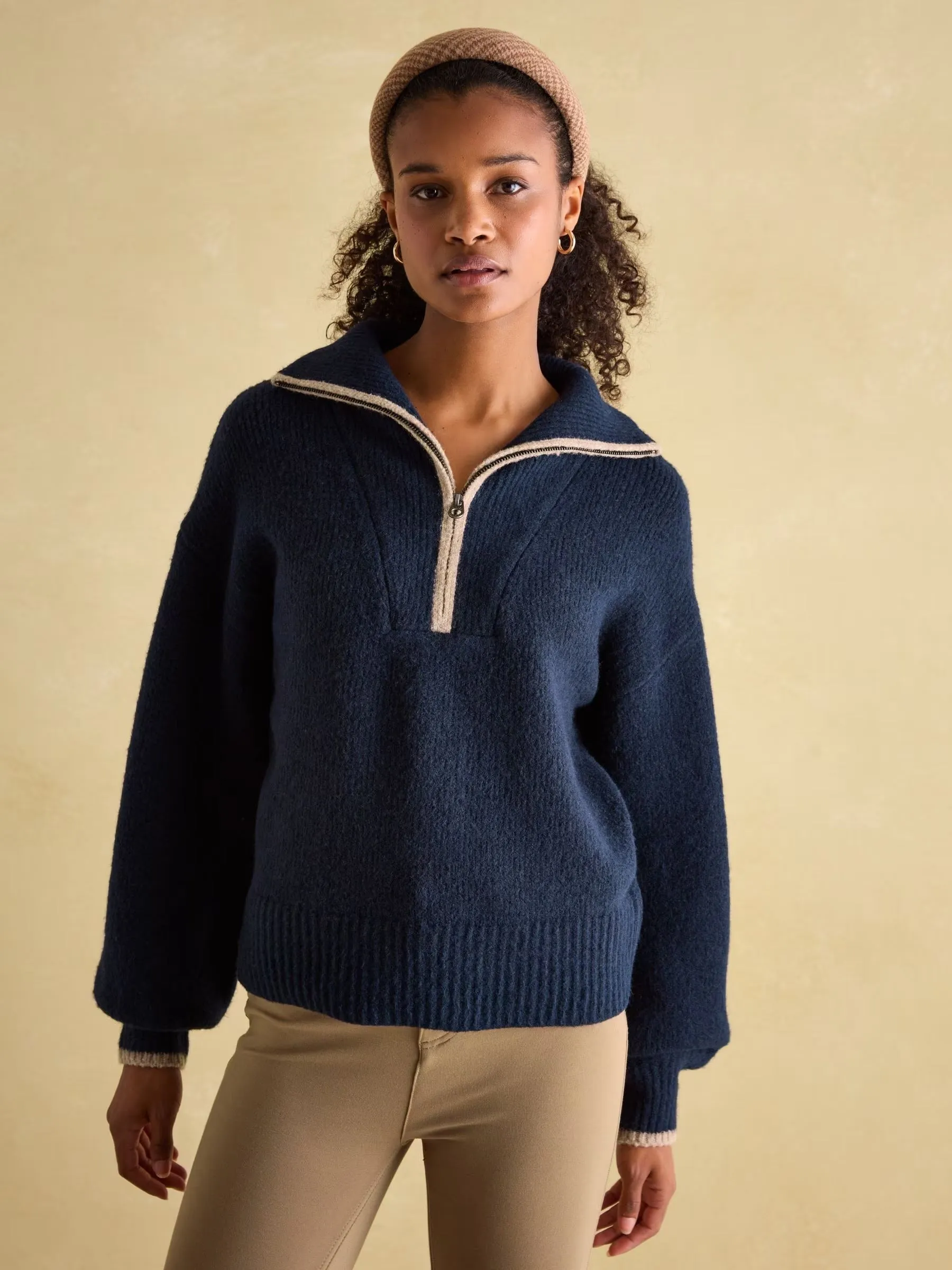 Joules Elmore Knitted Quarter Zip Jumper