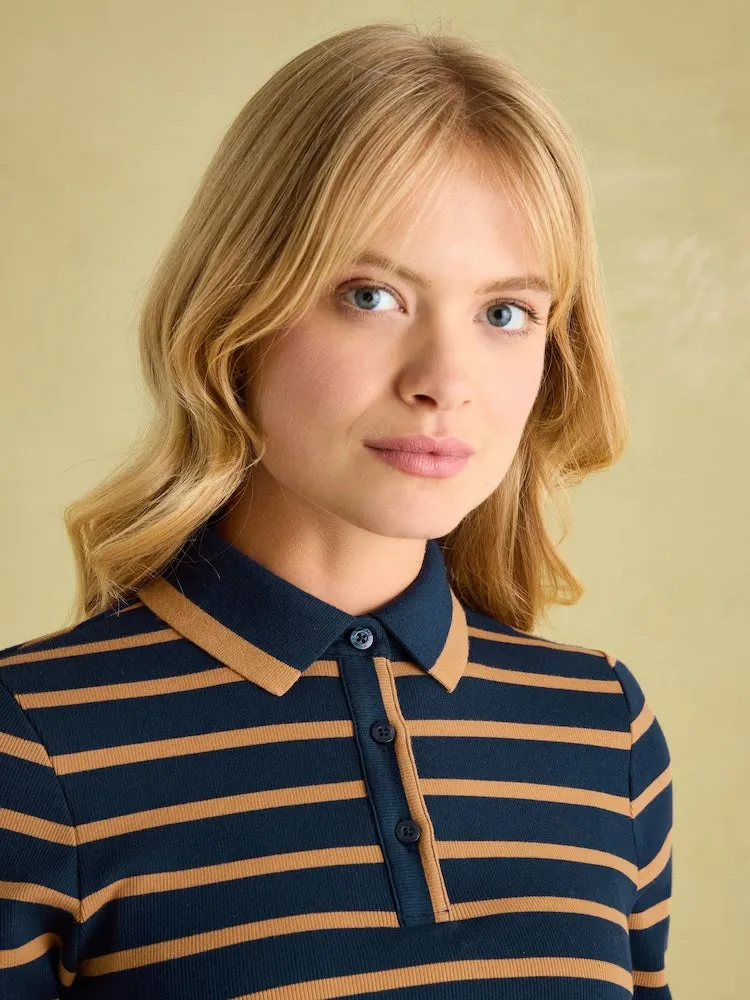 Joules Fairfield Long Sleeve Ribbed Polo Shirt