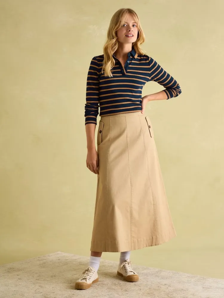 Joules Fairfield Long Sleeve Ribbed Polo Shirt