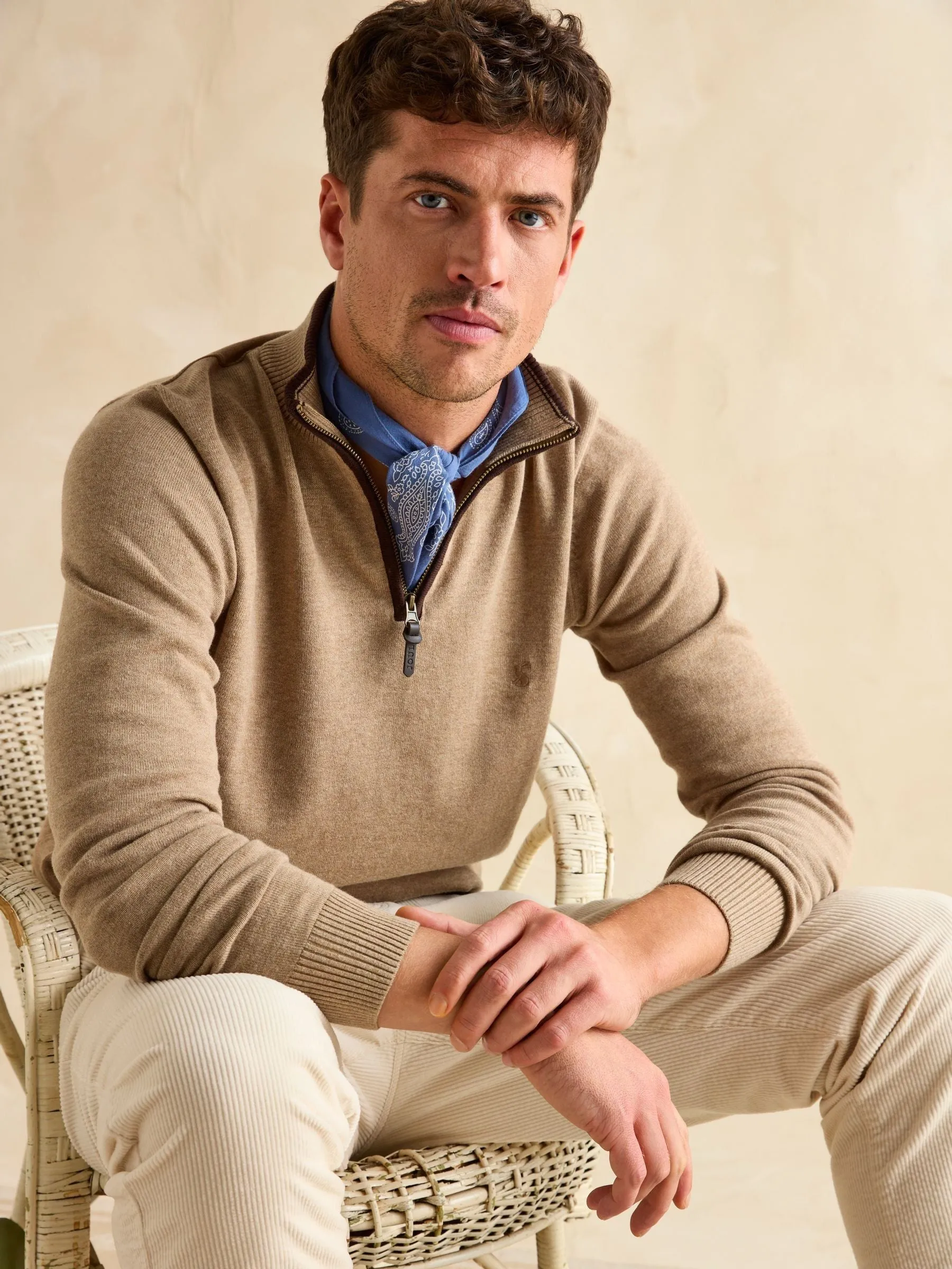 Joules Hillside Quarter Zip Funnel Neck Jumper