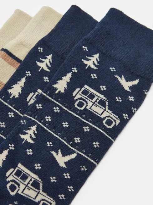 Joules Kingsbury Men's 2 Pack Socks