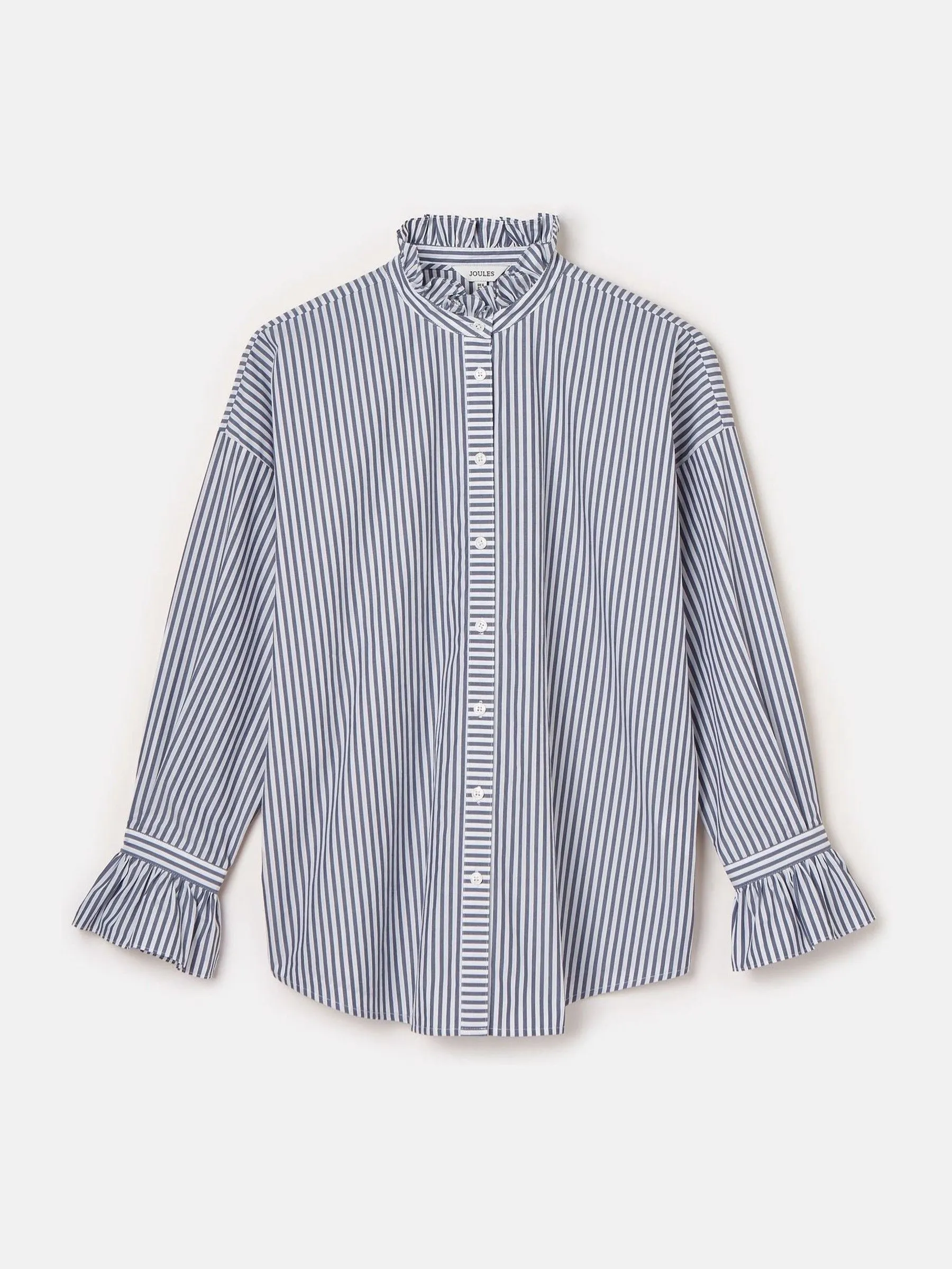 Joules Mae Relaxed Fit Frill Neck Shirt