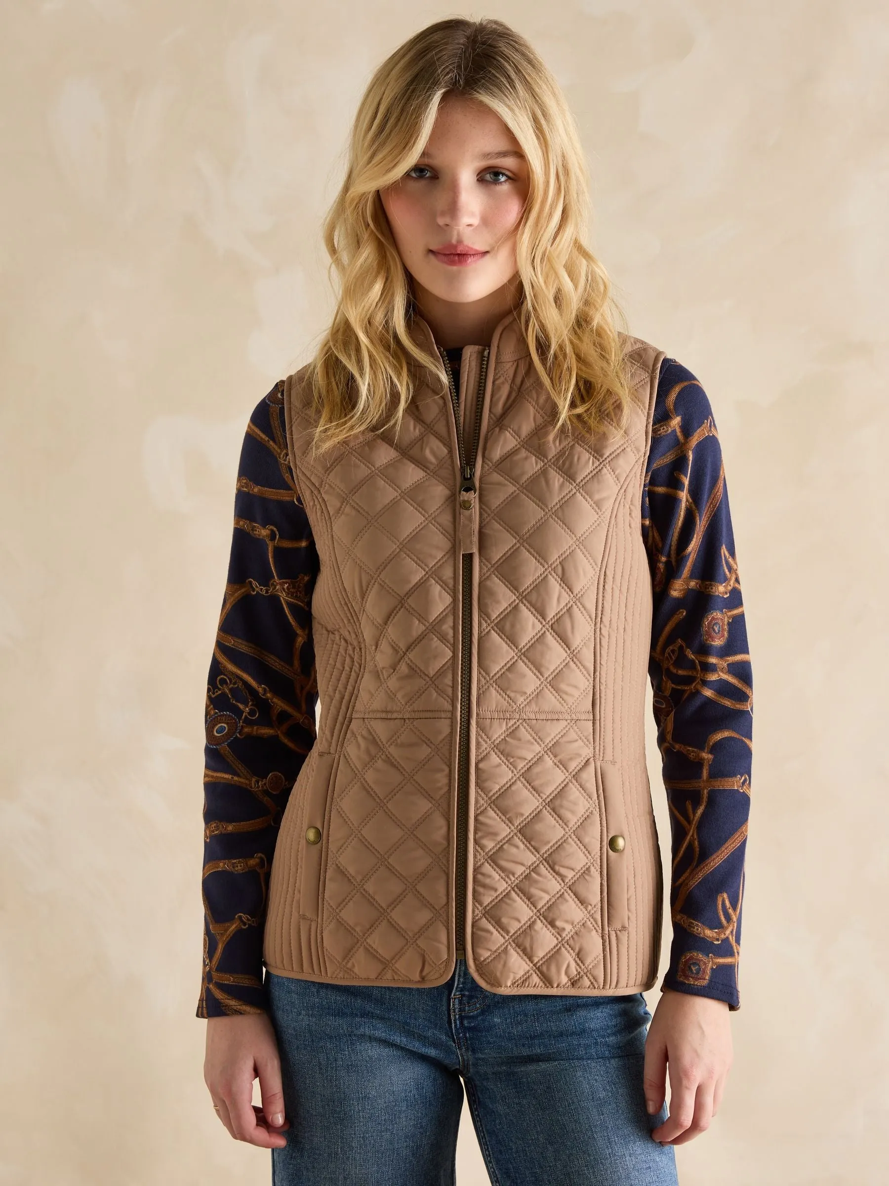 Joules Minx Showerproof Diamond Quilted Gilet