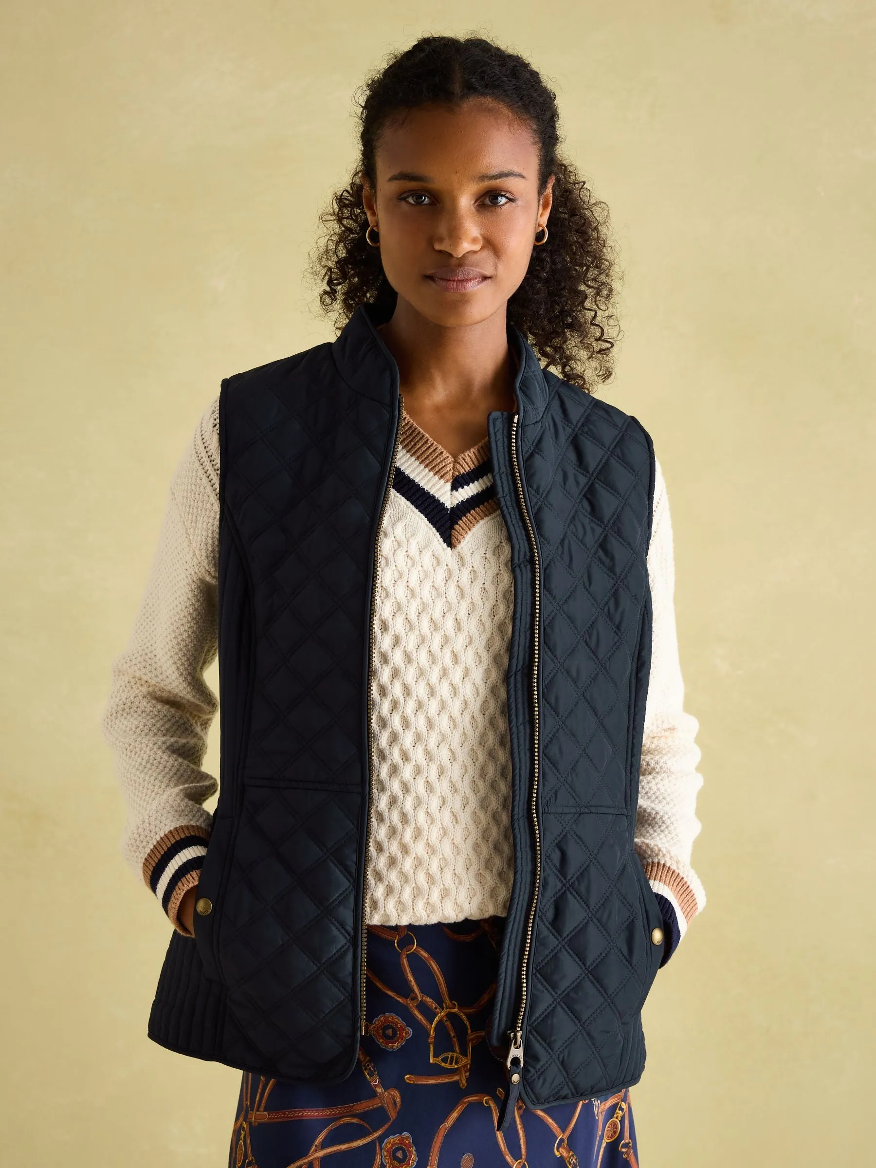 Joules Minx Showerproof Diamond Quilted Gilet