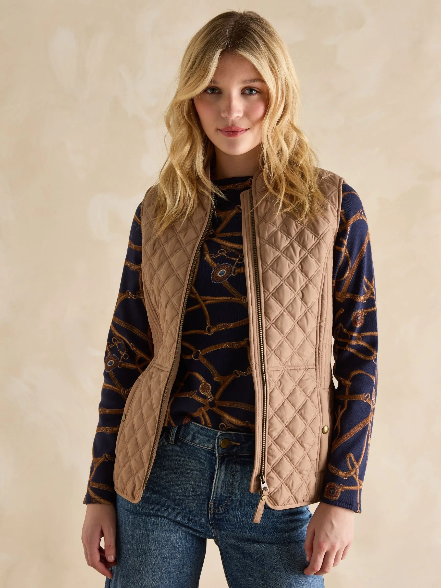 Joules Minx Showerproof Diamond Quilted Gilet