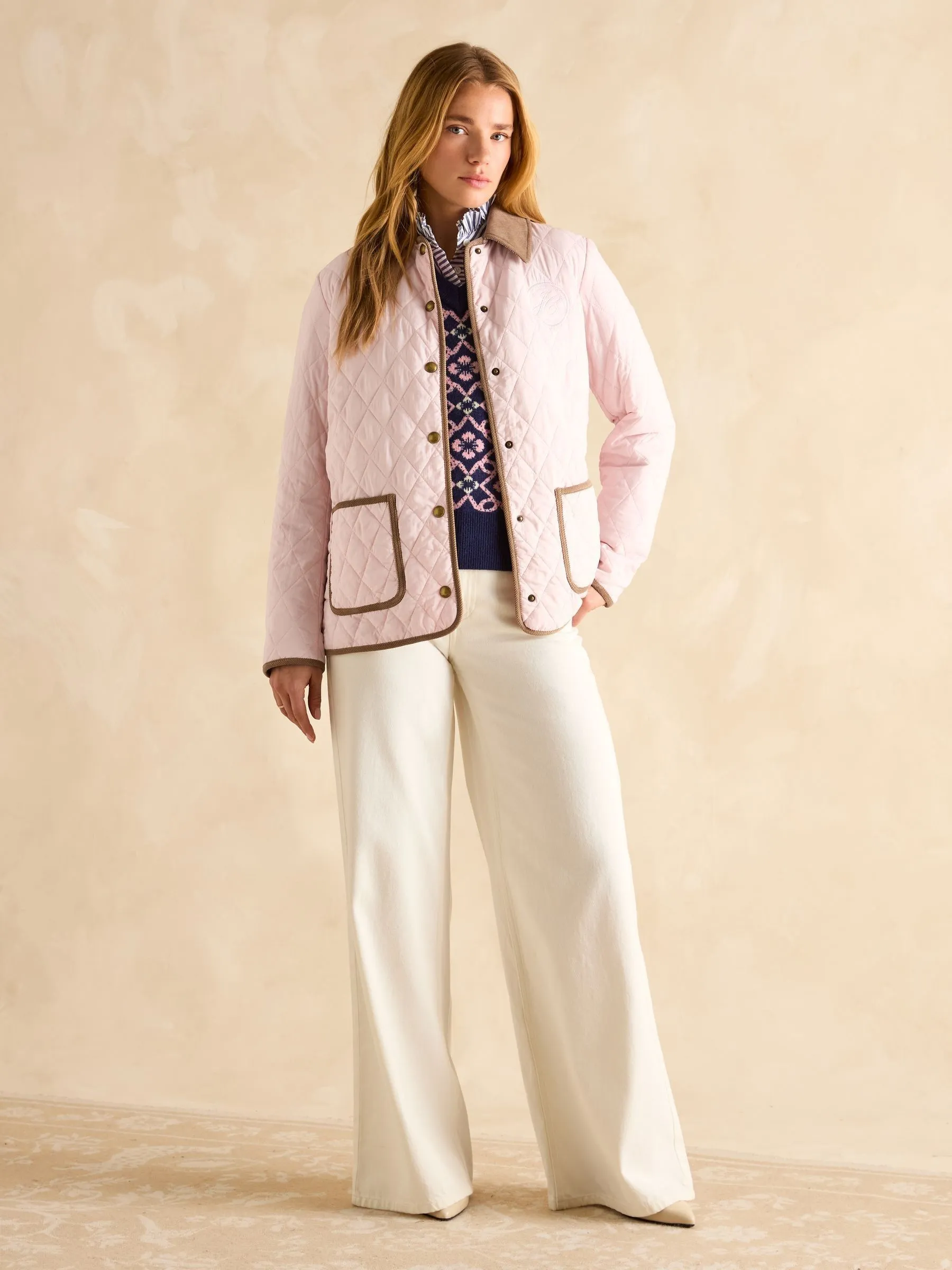 Joules Quinn Showerproof Diamond Quilted Coat