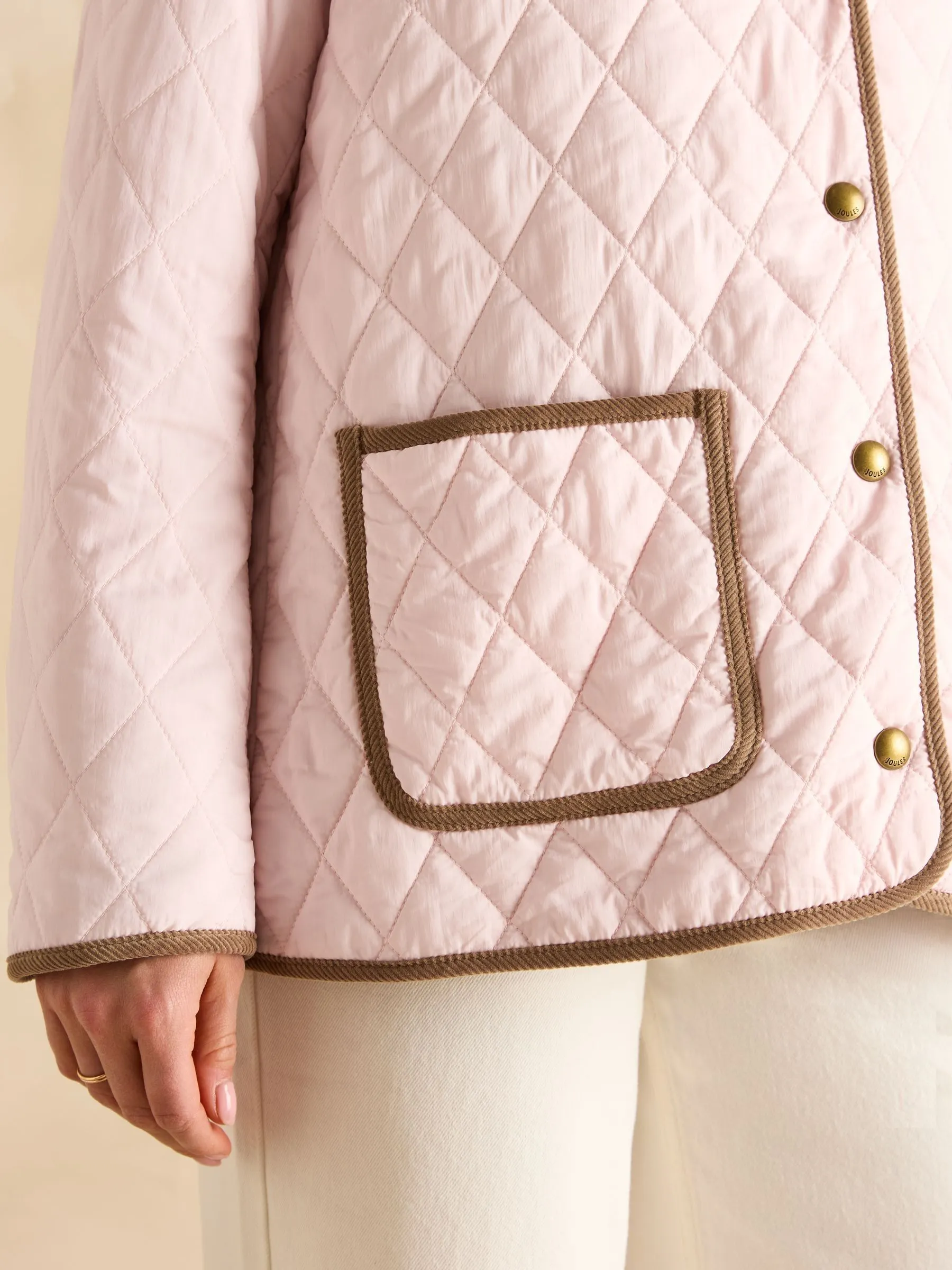 Joules Quinn Showerproof Diamond Quilted Coat