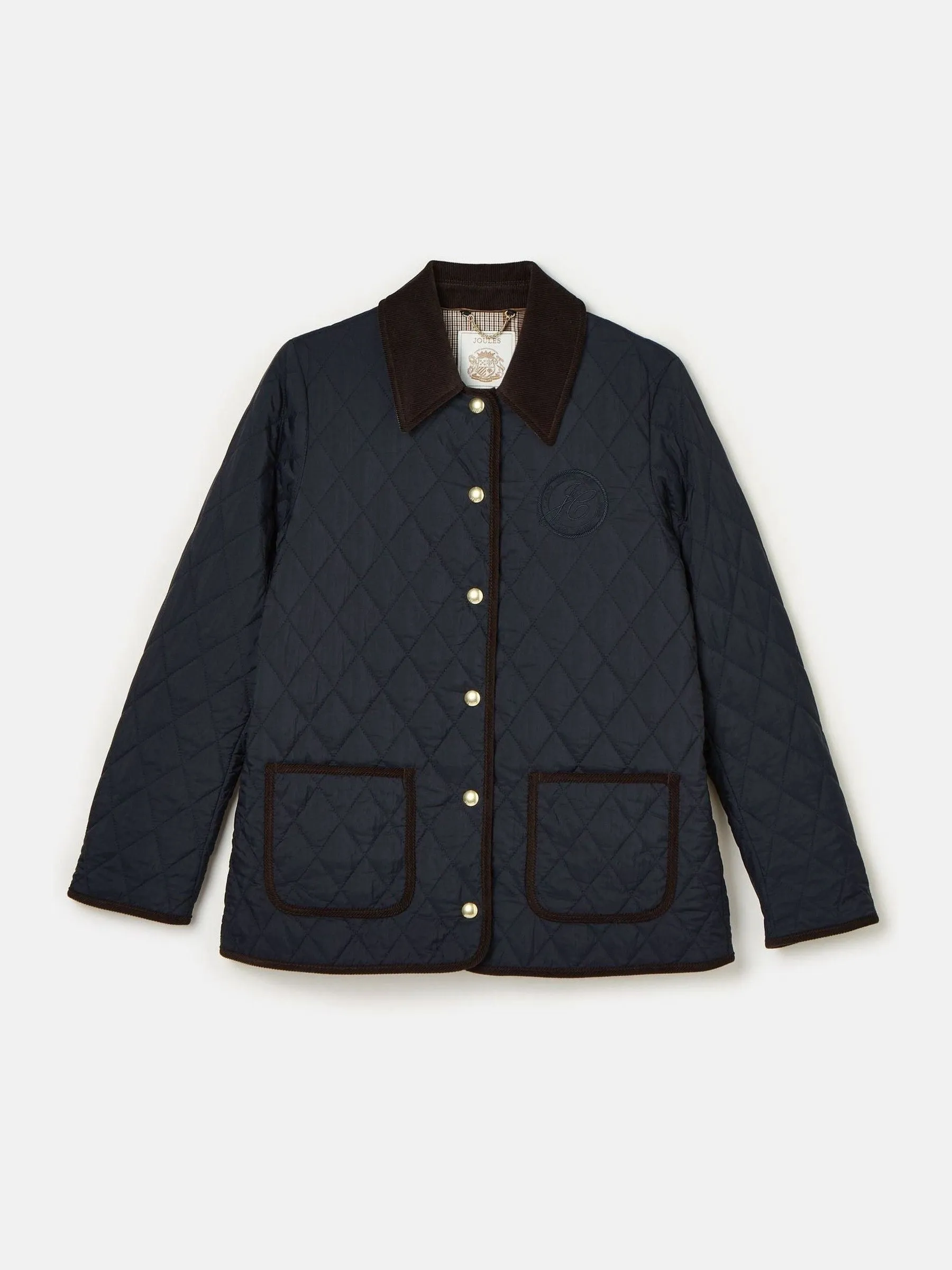 Joules Quinn Showerproof Diamond Quilted Coat
