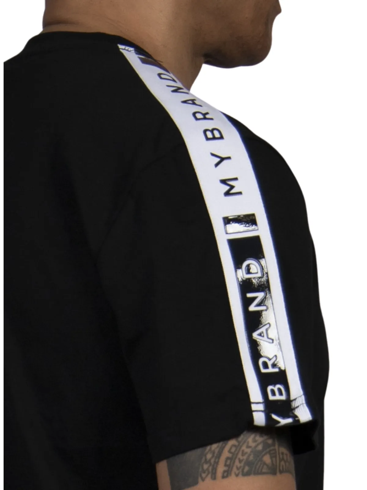 MB CONTRAST TAPING SHIRT BLACK | BLACK