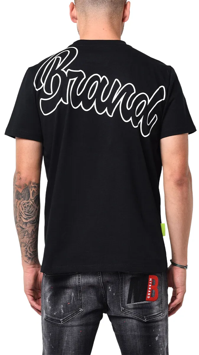 MB LOGO WHITE SILLICON PRINT TSHIRT | BLACK