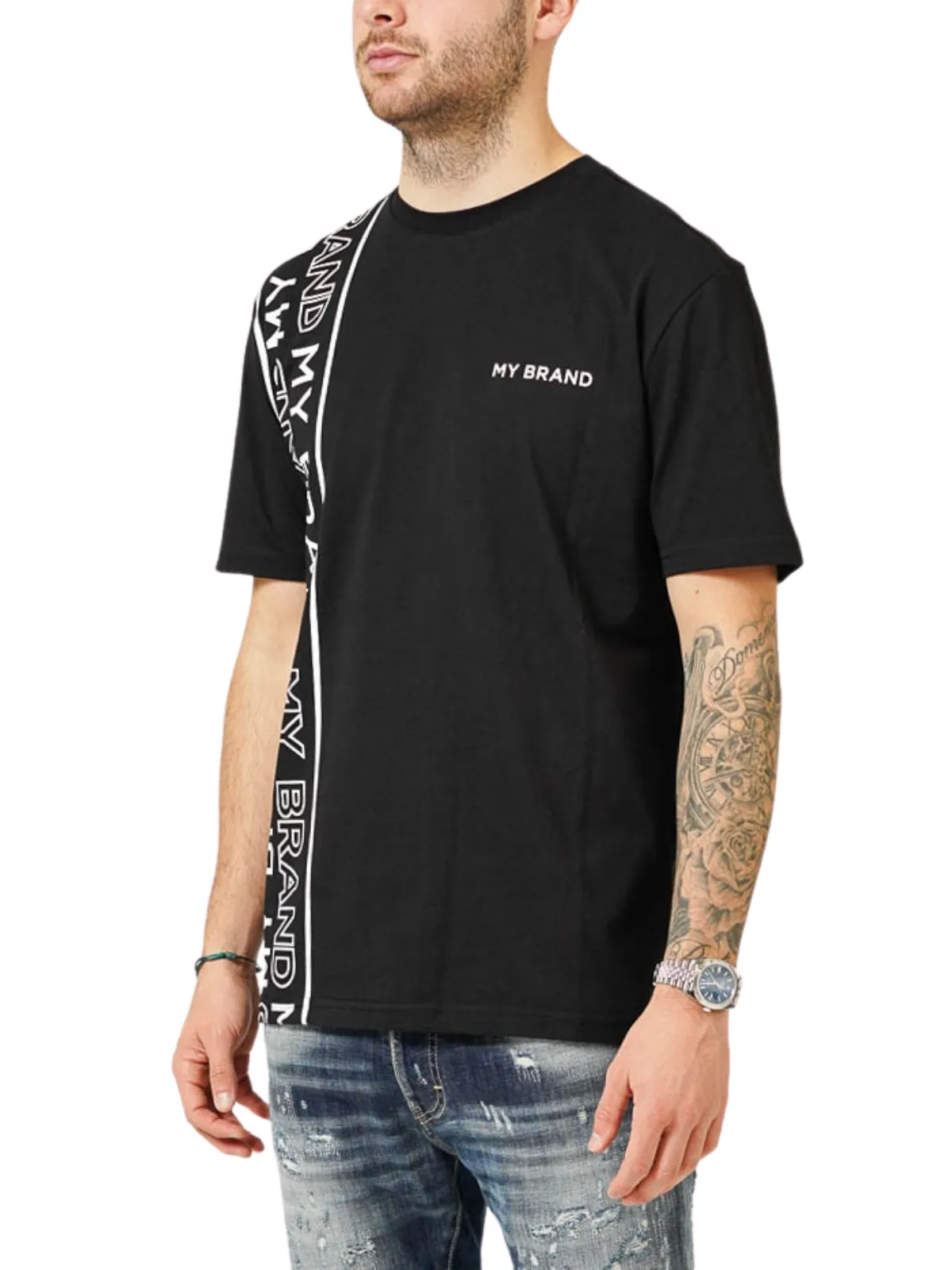 MY BRAND LINES BLACK T-SHIRT | BLACK