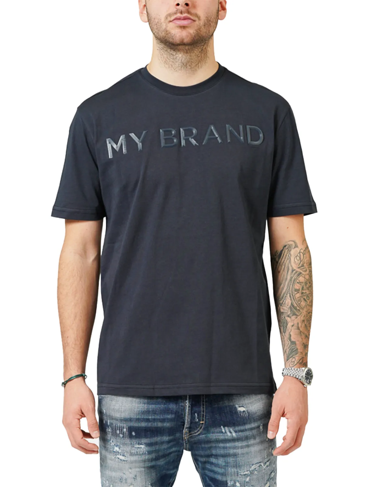 MY BRAND LOGO NAVY T-SHIRT | NAVY