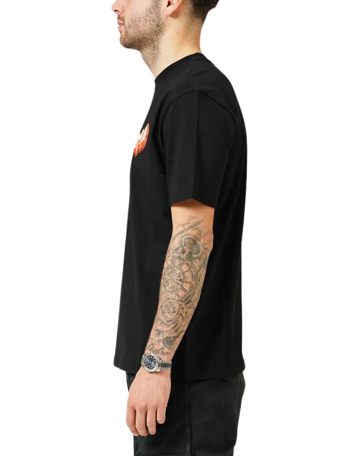 MY BRAND POPUP LOGO CHEST BLACK T-SHIRT | BLACK