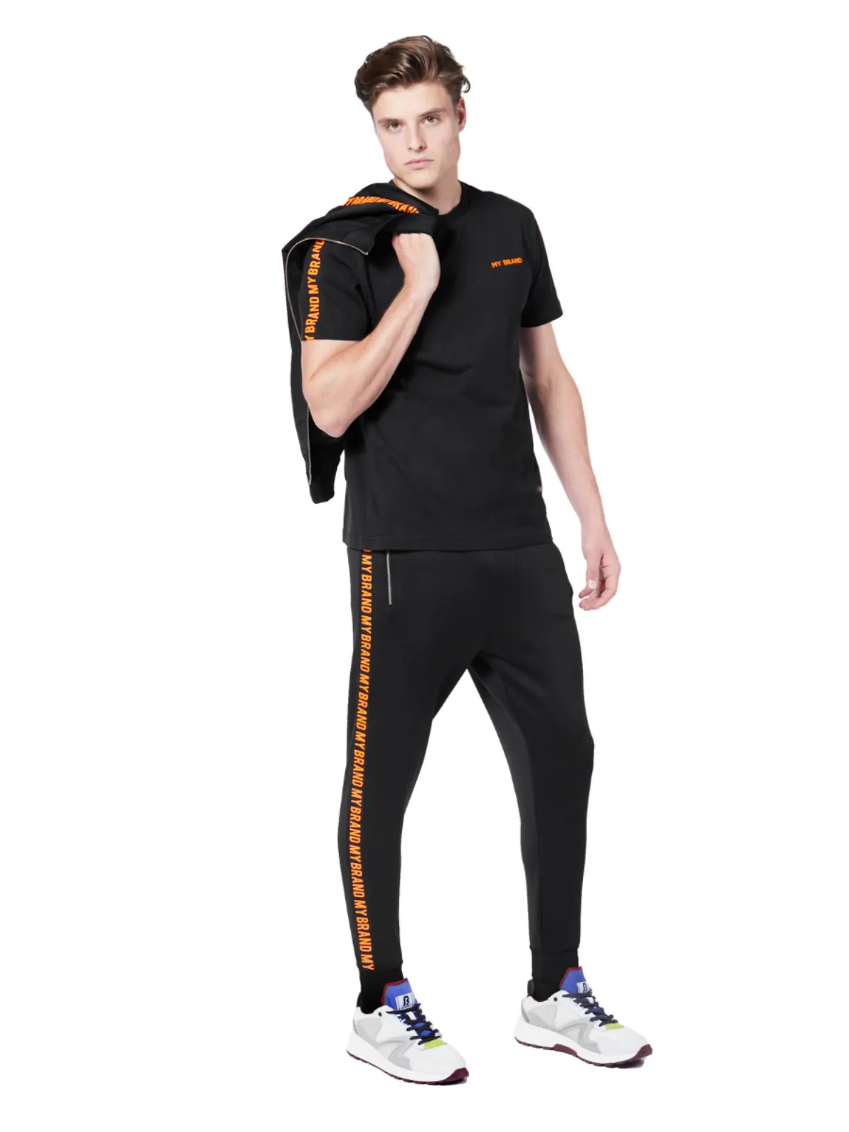 My Brand Rainbow College T-shirt Black | BLACK