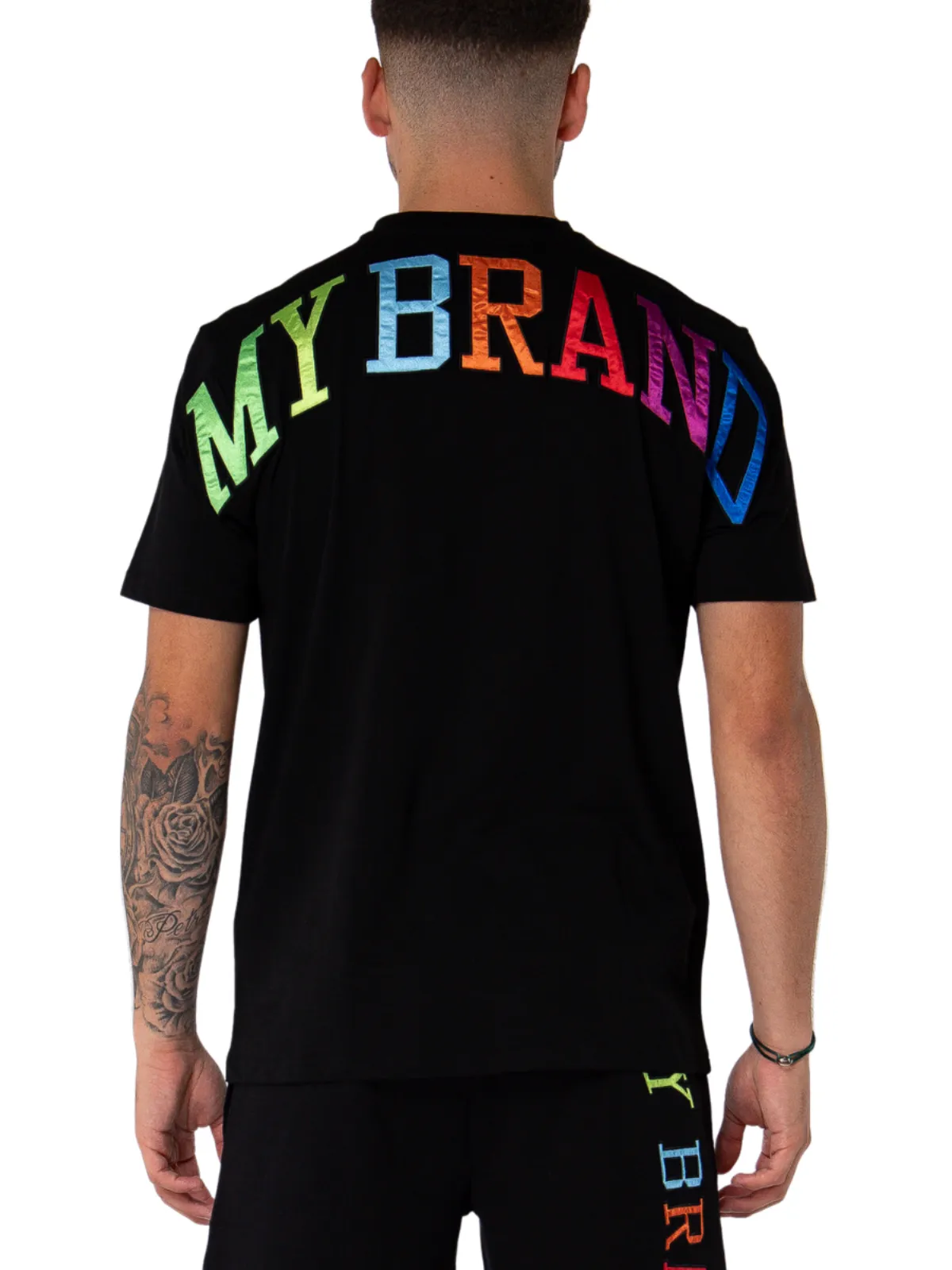My Brand Rainbow College T-shirt Black | BLACK