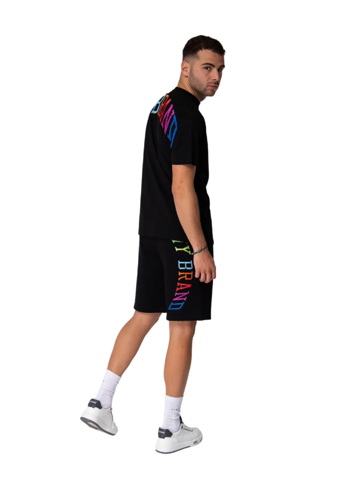 My Brand Rainbow College T-shirt Black | BLACK
