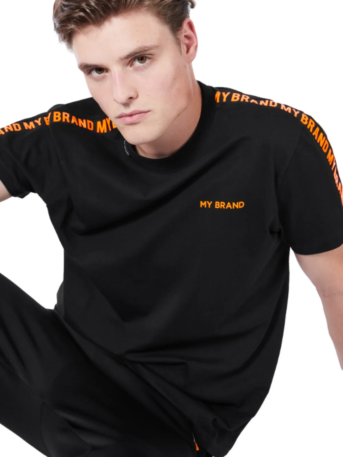 My Brand Rainbow College T-shirt Black | BLACK