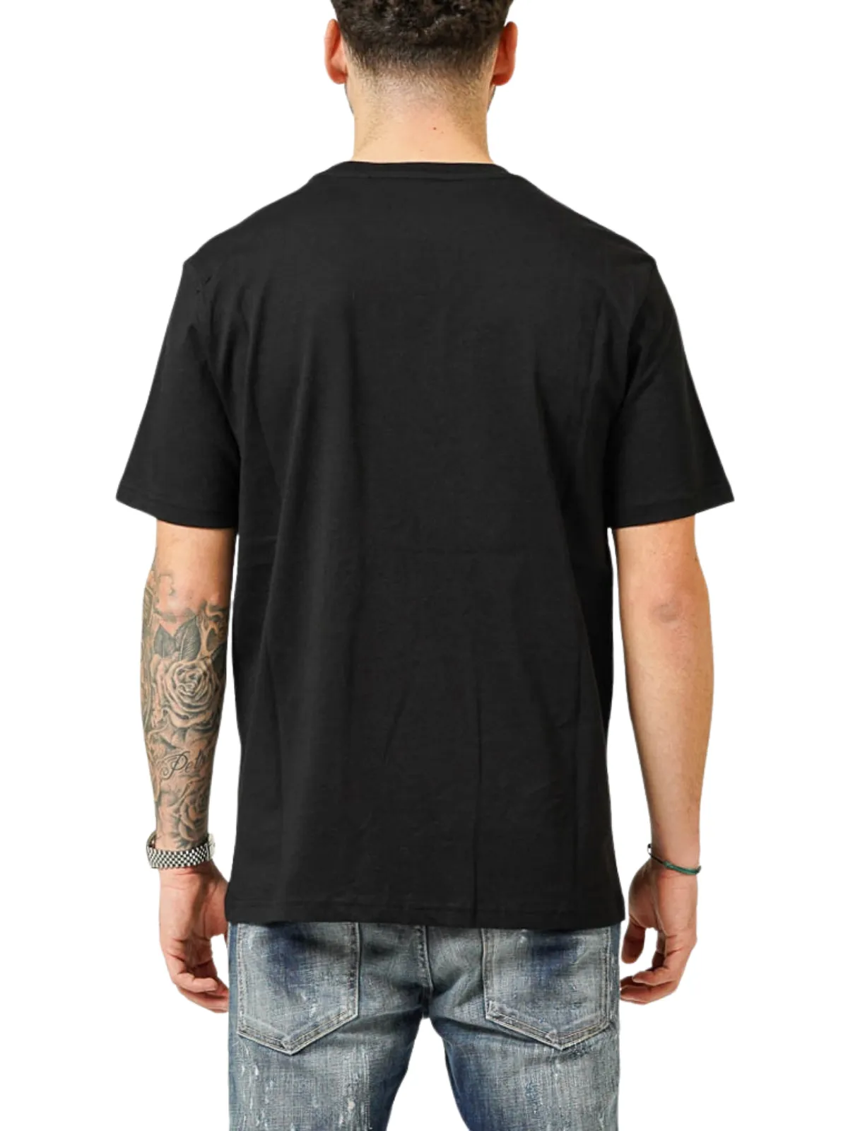 MY BRAND UPSIDE DOWN CHEST BLACK T-SHIRT | BLACK