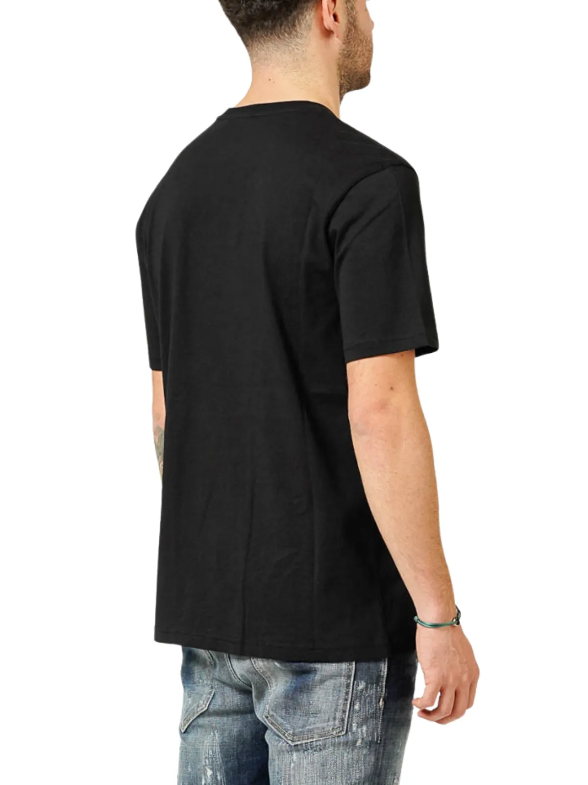 MY BRAND UPSIDE DOWN CHEST BLACK T-SHIRT | BLACK
