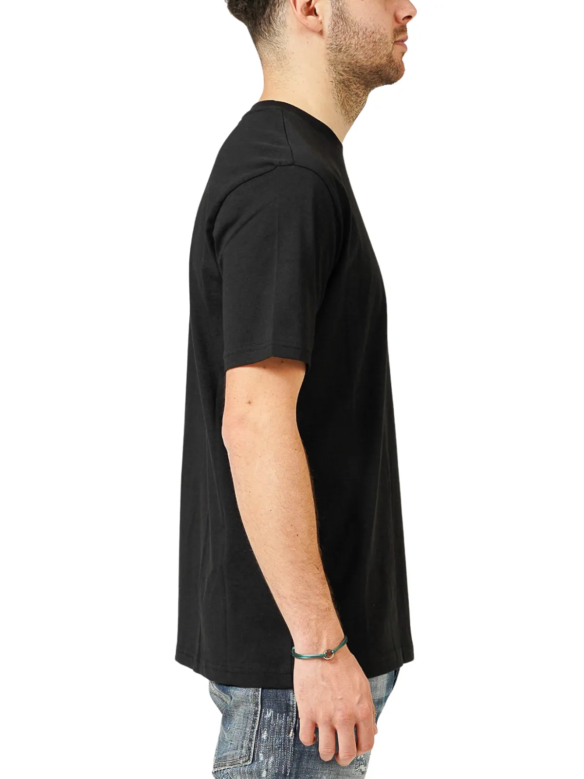 MY BRAND UPSIDE DOWN CHEST BLACK T-SHIRT | BLACK
