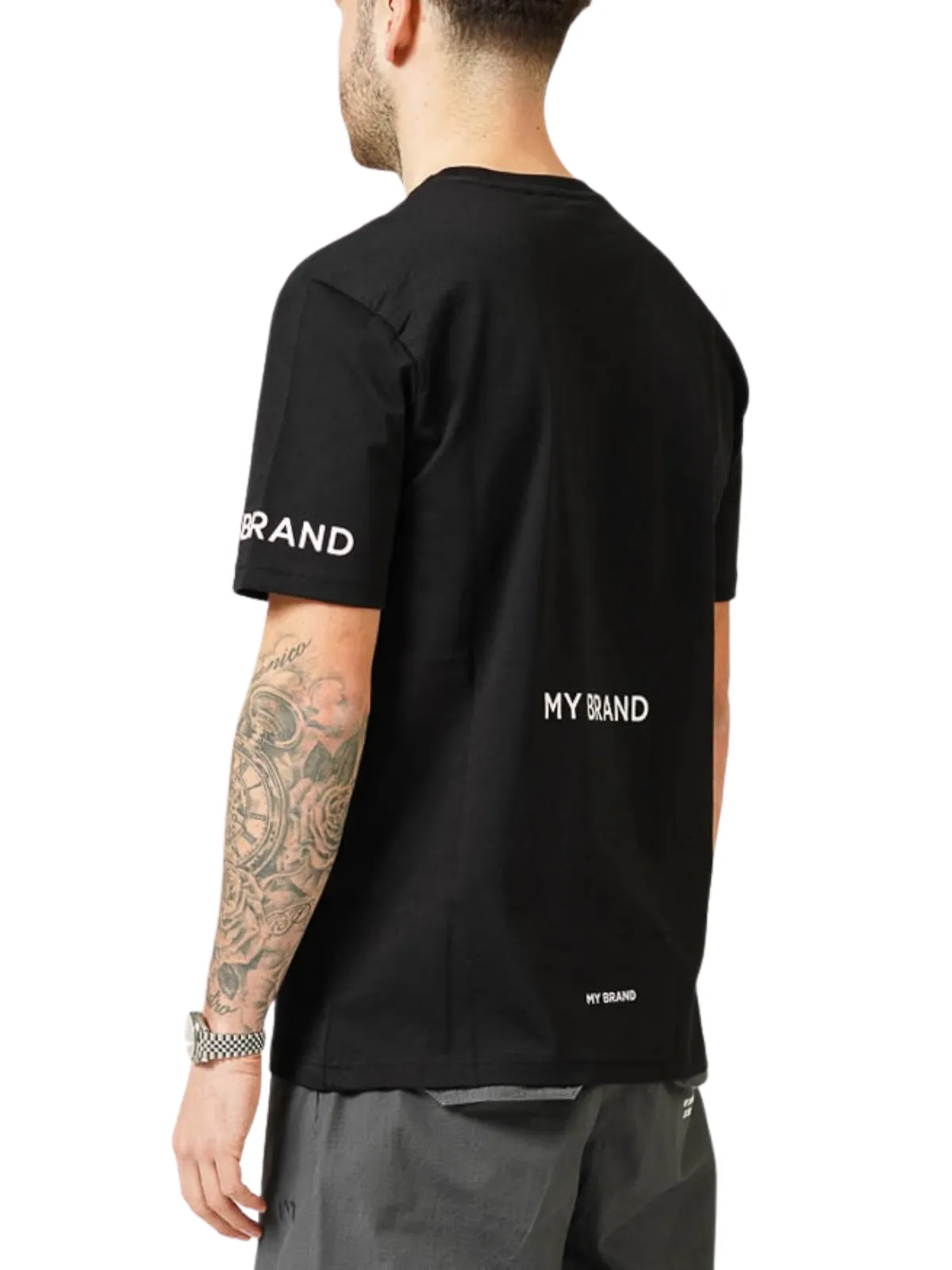 MY BRAND UPSIDE DOWN LOGO BLACK T-SHIRT | BLACK