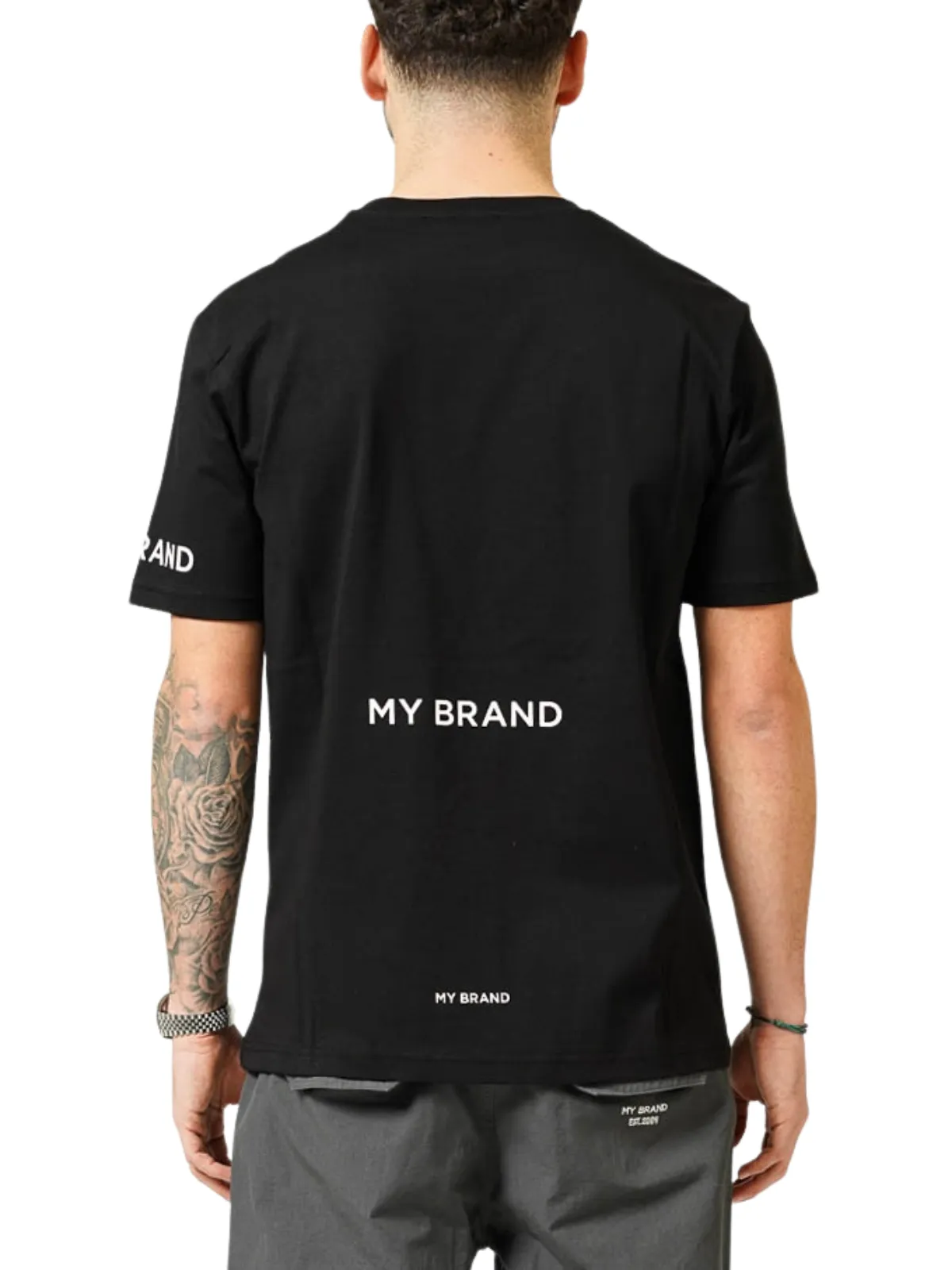 MY BRAND UPSIDE DOWN LOGO BLACK T-SHIRT | BLACK