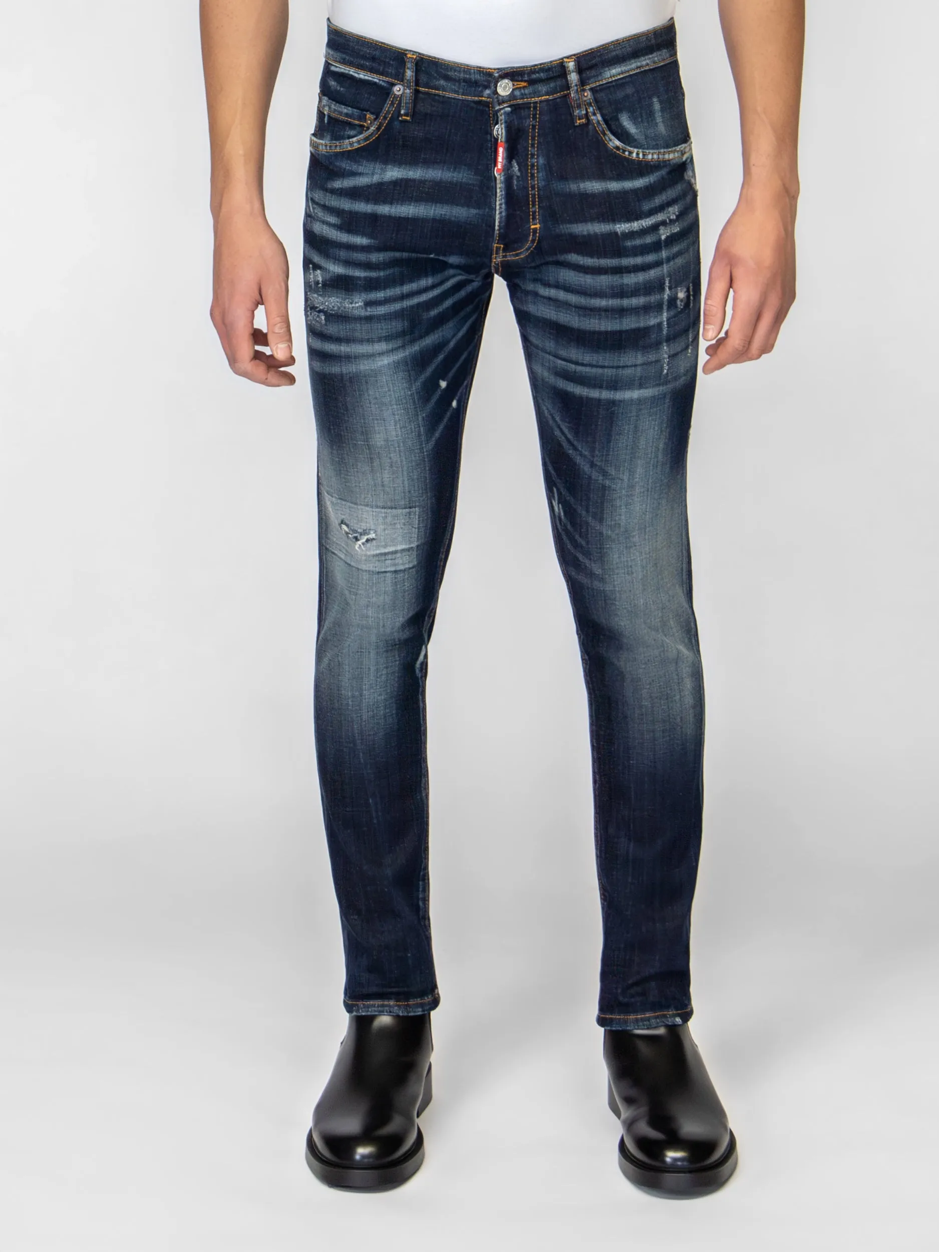 MYBRAND RED ON BLUE JEANS | BLUE
